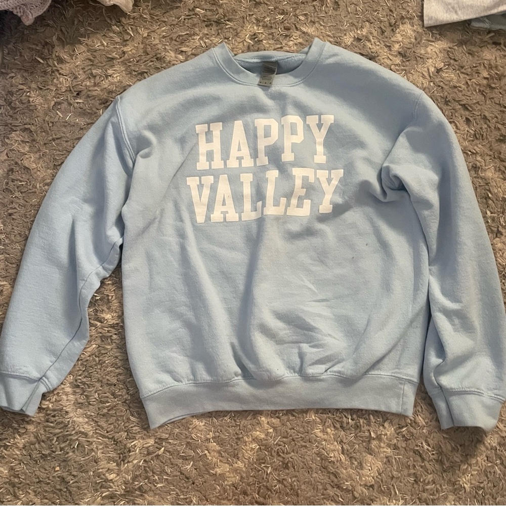 Light blue Penn State/Happy Valley Crewneck